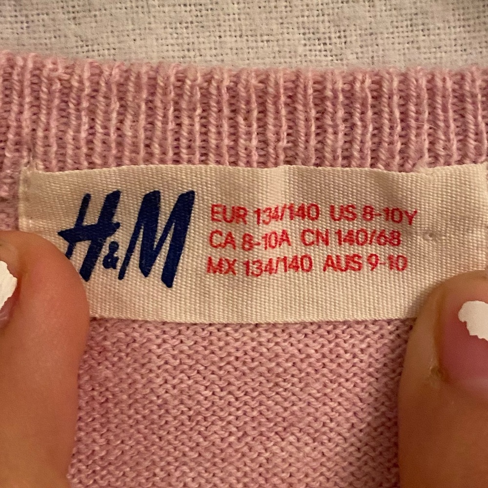 H&M girls pink cardigan with sequin polka dots - Picture 3 of 3